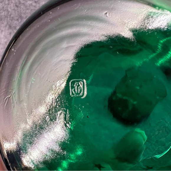 Vtg Set Of 4 Libbey Anchor Hocking Green Gold Stars Metropolitan Juniper Glasses - Picture 5 of 9